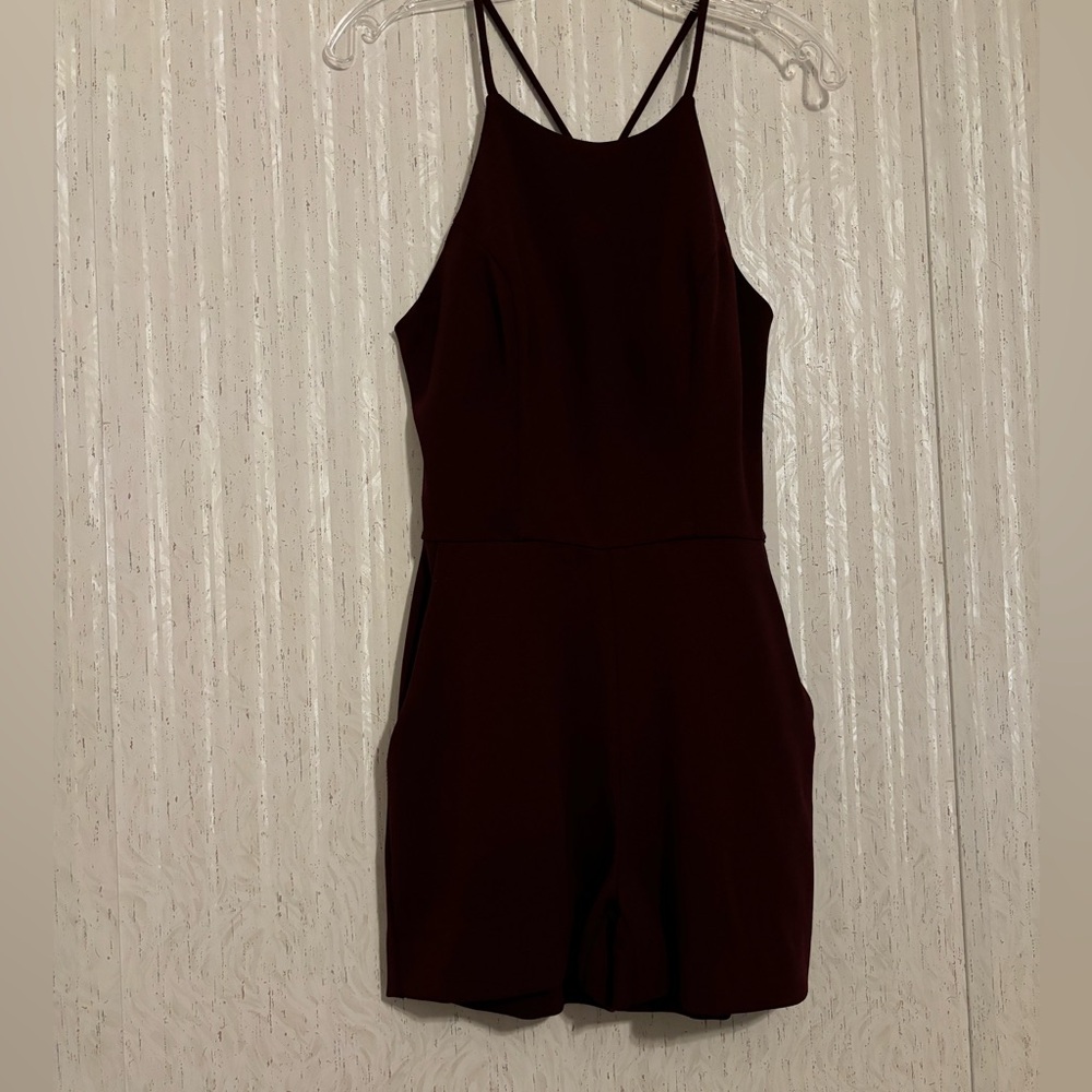 Speechless Maroon Halter Romper